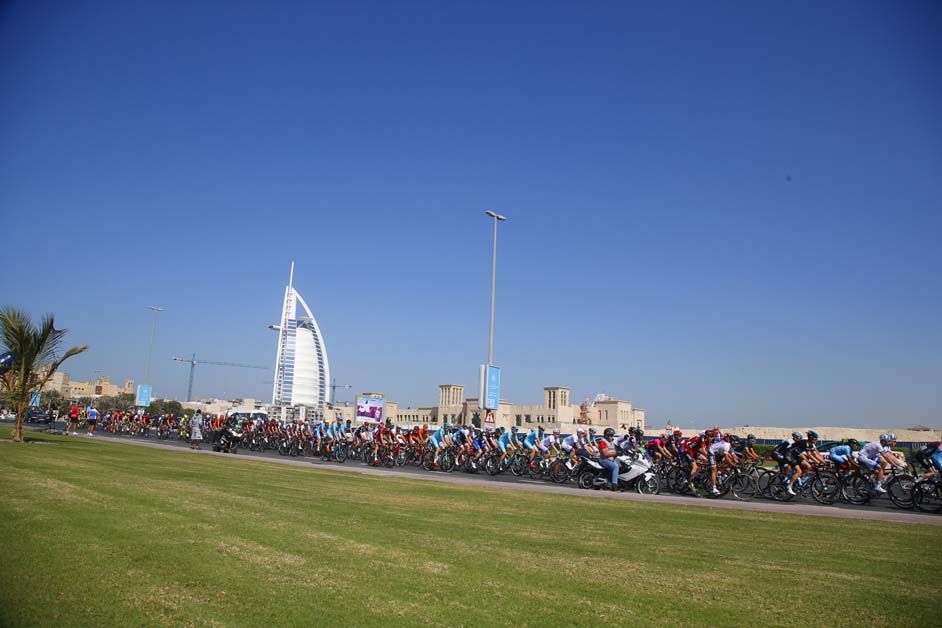 Blue skies for the peloton