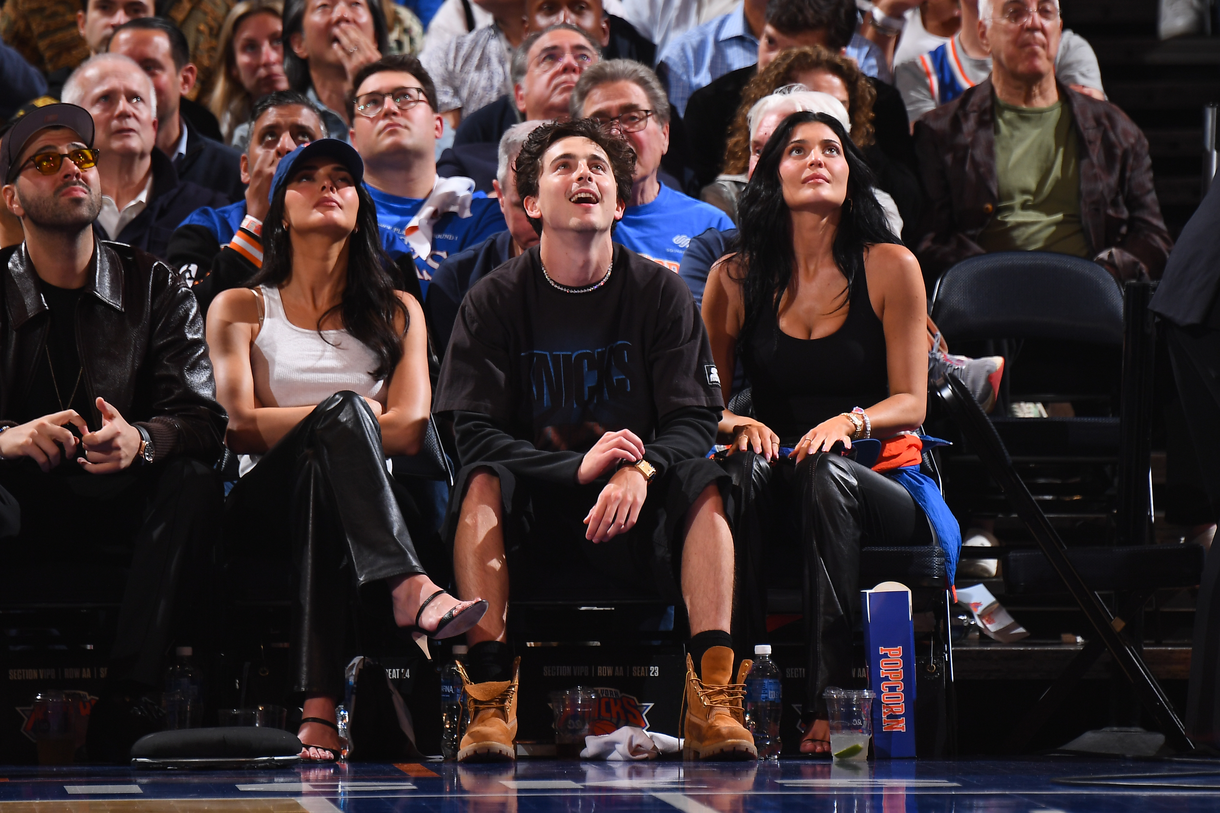 Kendall Jenner sat courtside at a New York Knicks game with The Row Cecily bag in tow.