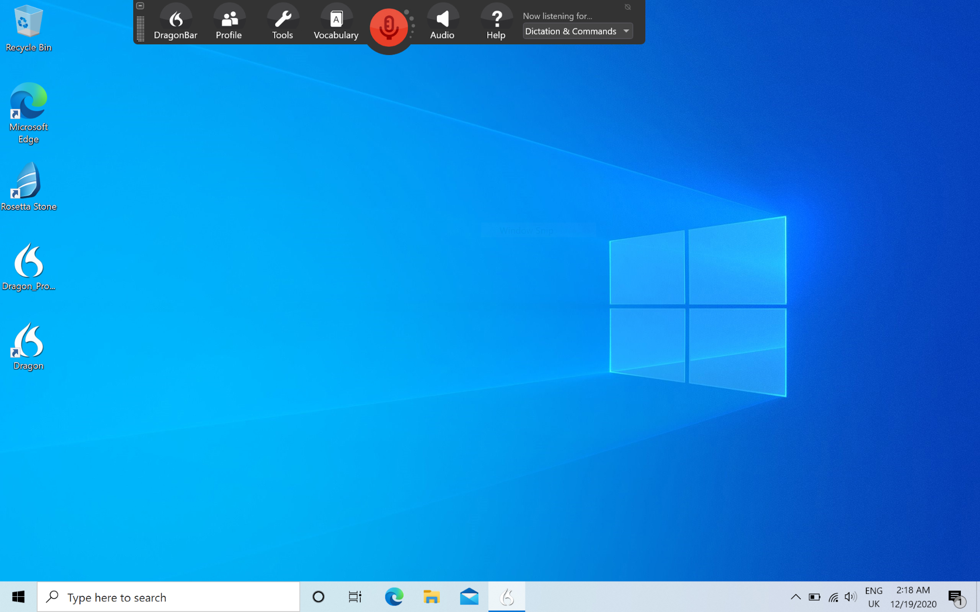 screenshot of dragon on windows desktop