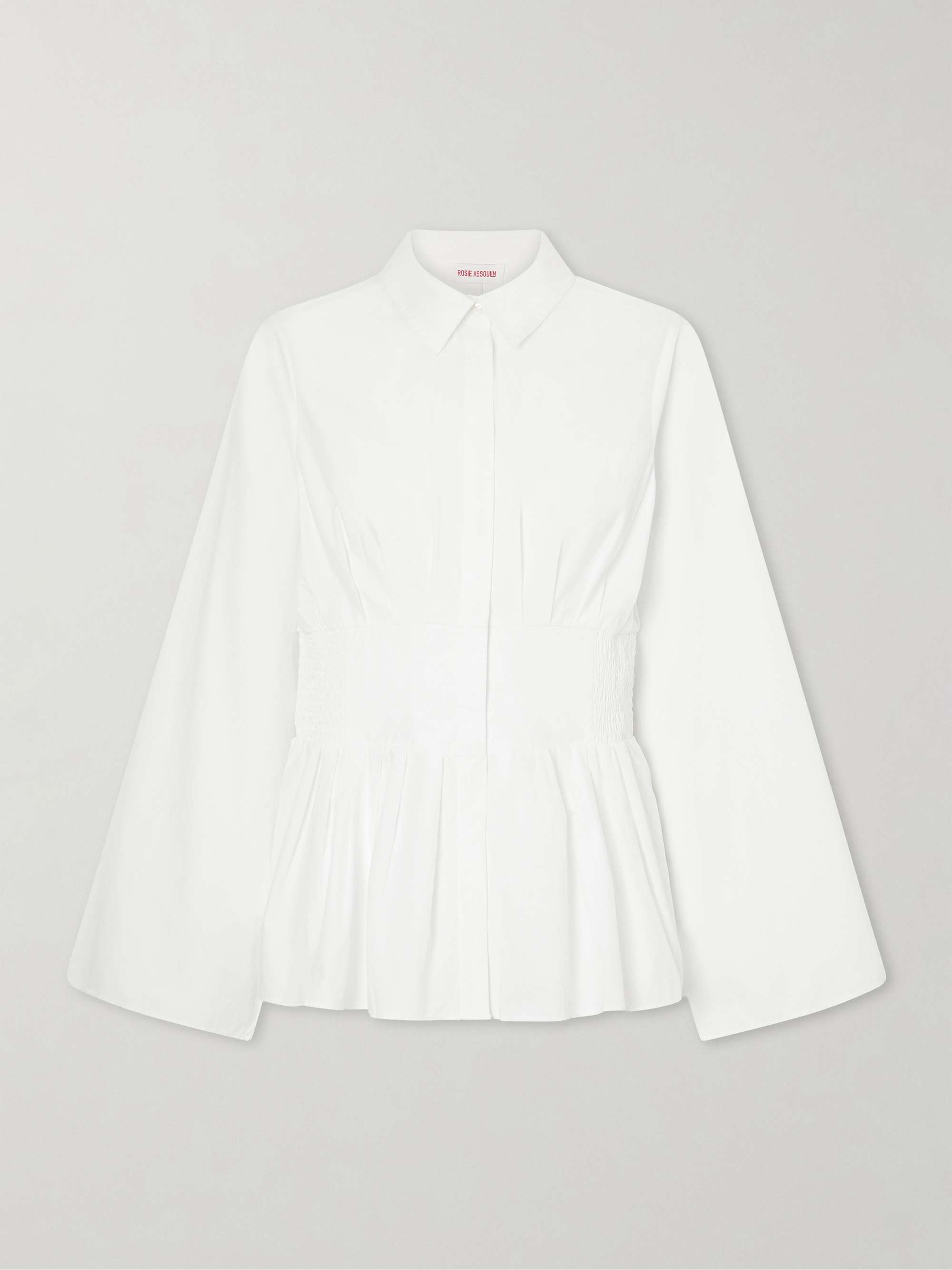 Boogie Woogie Bugle Boy Shirred Cotton-Poplin Blouse