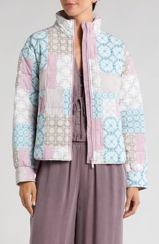 Bold & Bloom Quilted Shirt Jacket