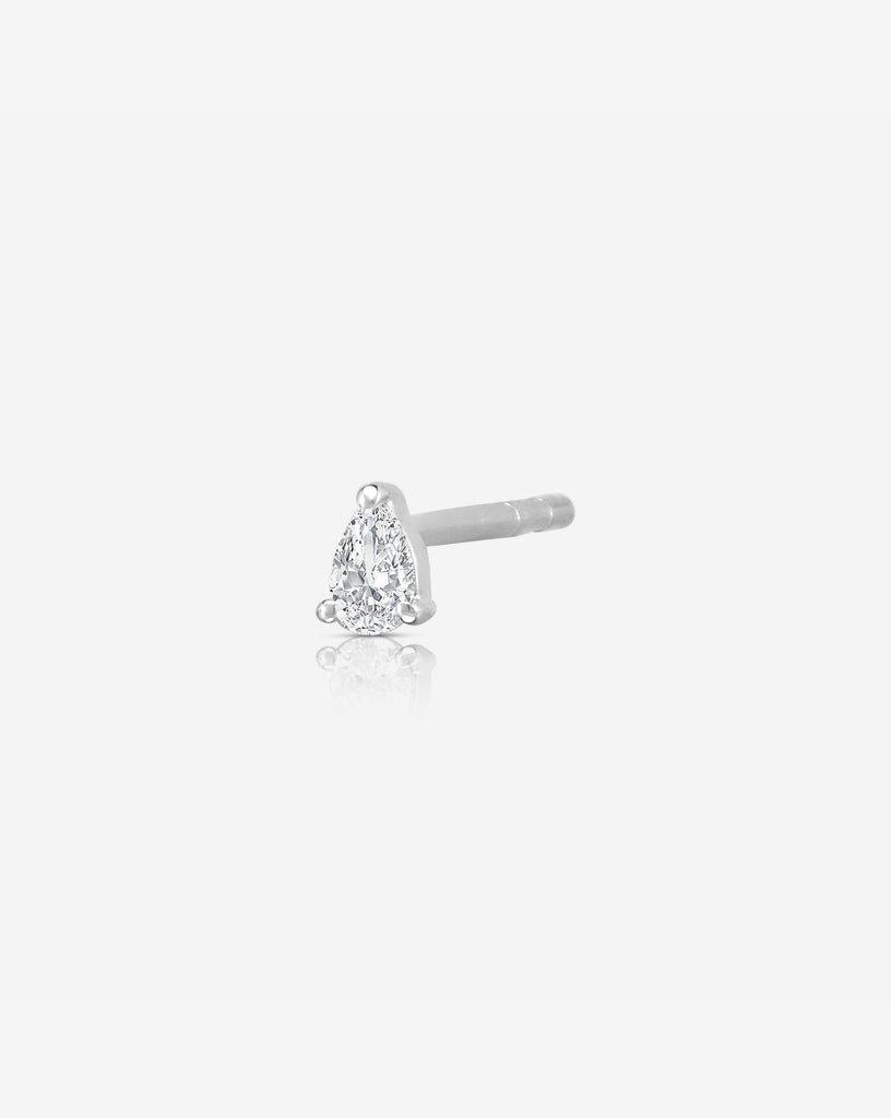 14k White Gold / Single Stud
