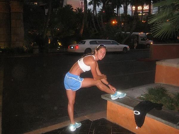 A quick stretch before heading into