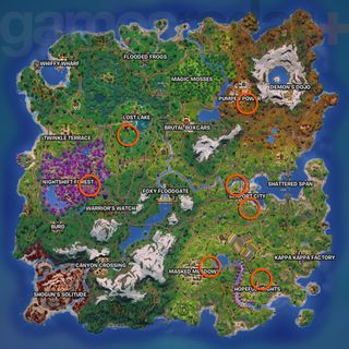 Fortnite Godzilla spawn locations on the map