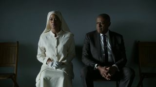 Antoinette Crowe-Legacy as Elise and Forest Whitaker as Bumpy sitting next to each other in Godfather of Harlem