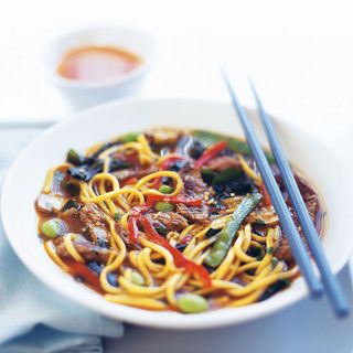 Beef and Ginger Broth with Noodles