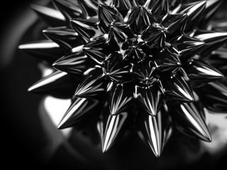 This spiky, black "thing" is actually a liquid - a ferrofluid.