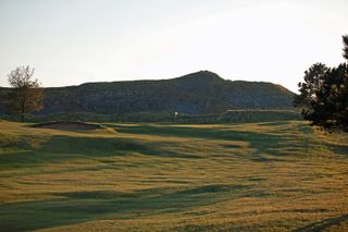 The 2nd at Morlais Castle plays up towards the remains of a 13th century castle
