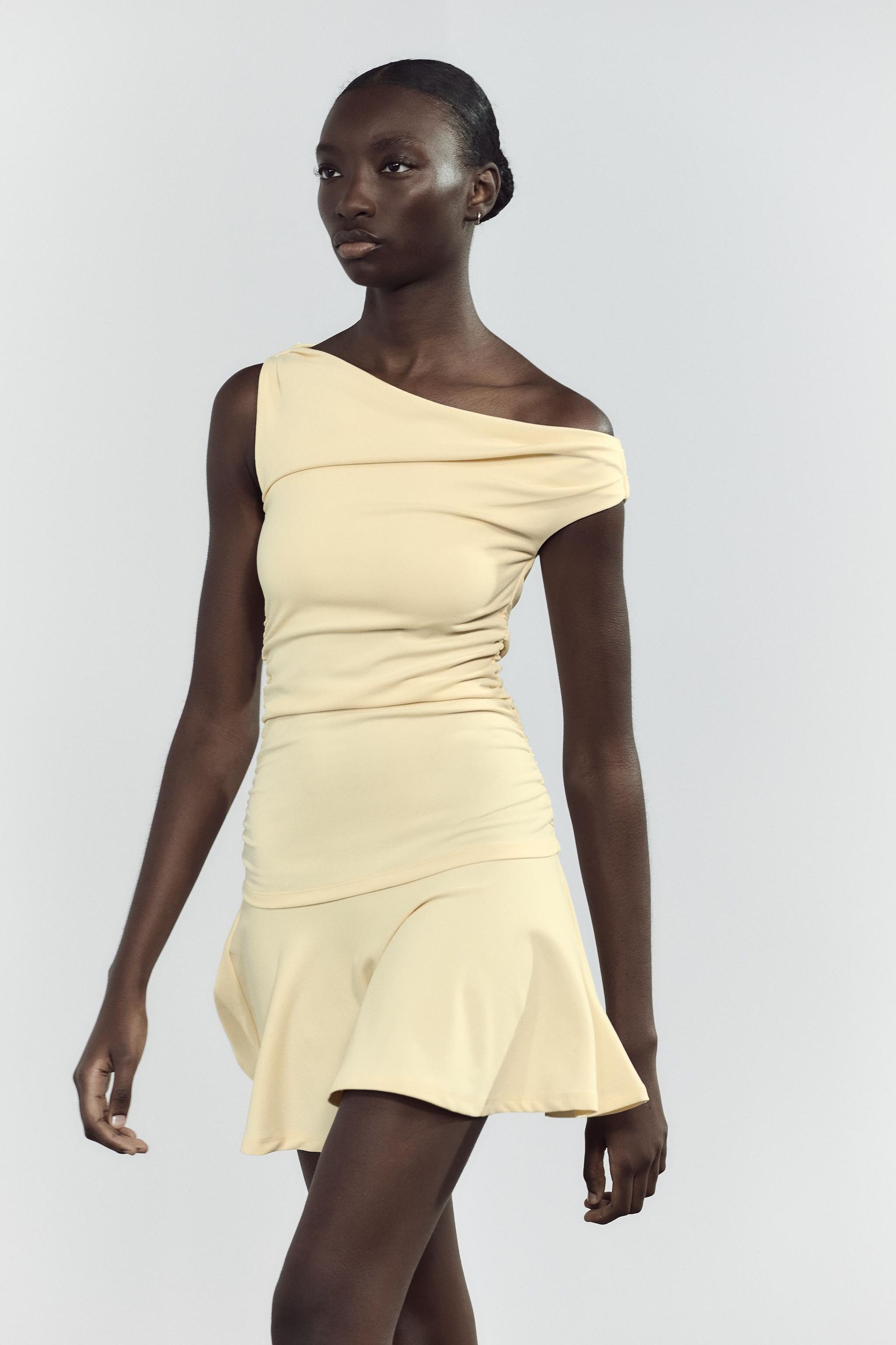 Ruched Textured Dress