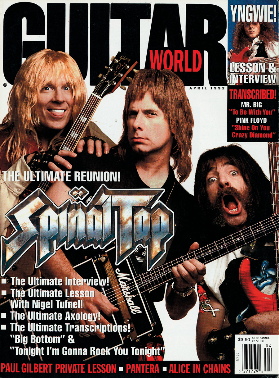Spinal Tap pose on the cover of the April 1992 issue of Guitar World