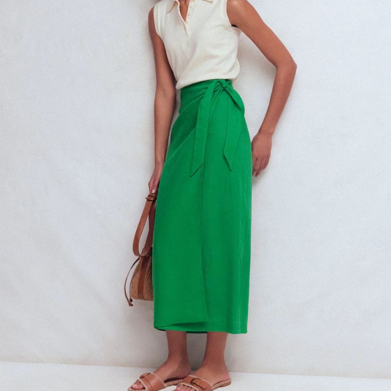 Boden, Dimitra Linen Column Skirt