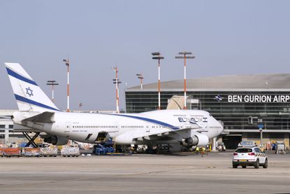 An El Al airplane at Ben Gurion Airport.