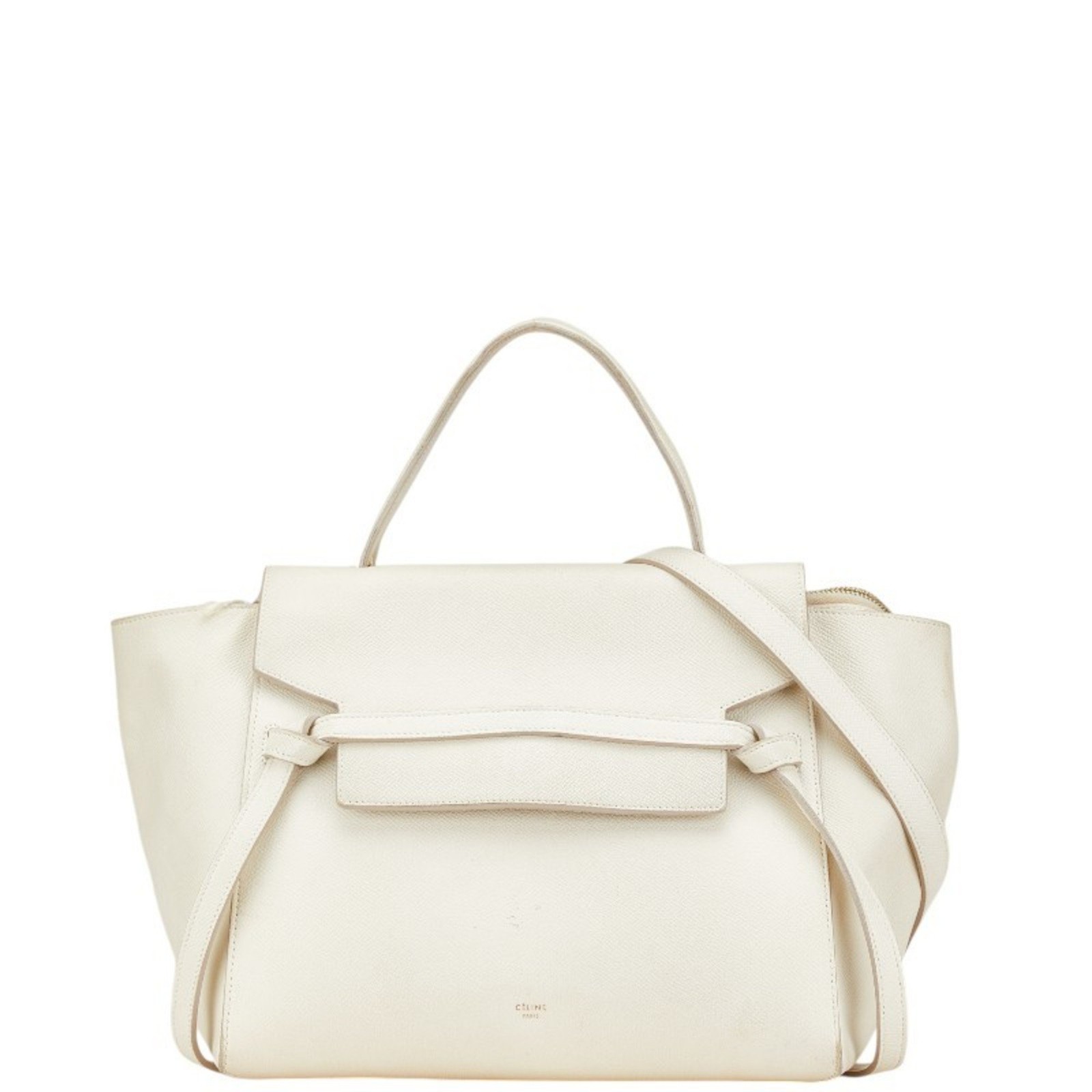 Celine Belt Bag Handbag Shoulder Ivory Leather Women's Celine