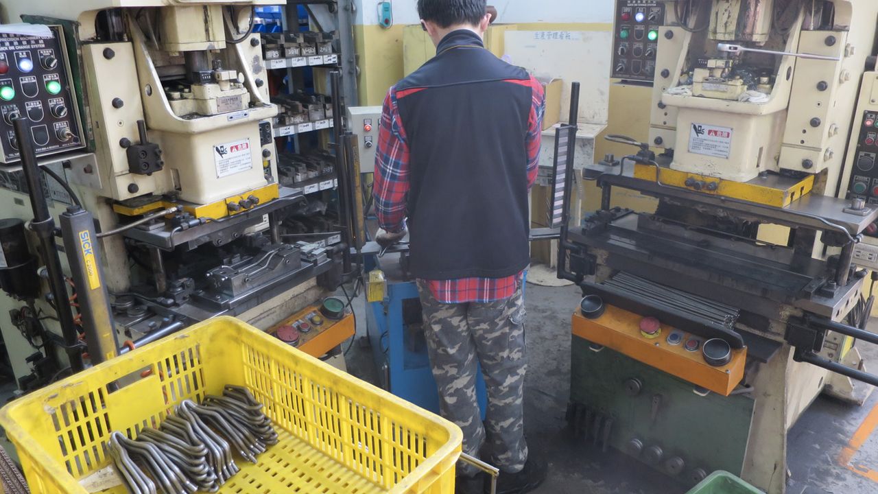 The rails are cut bent and shaped through a variety of presses