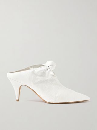 Rowan Knotted Crinkled-Leather Mules