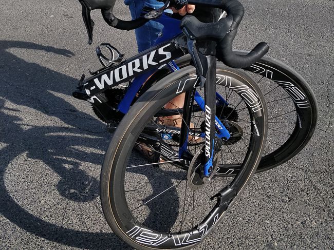 Kasper Asgreen's bike after the Dane crashed on stage 3 of the 2019 Tour de France