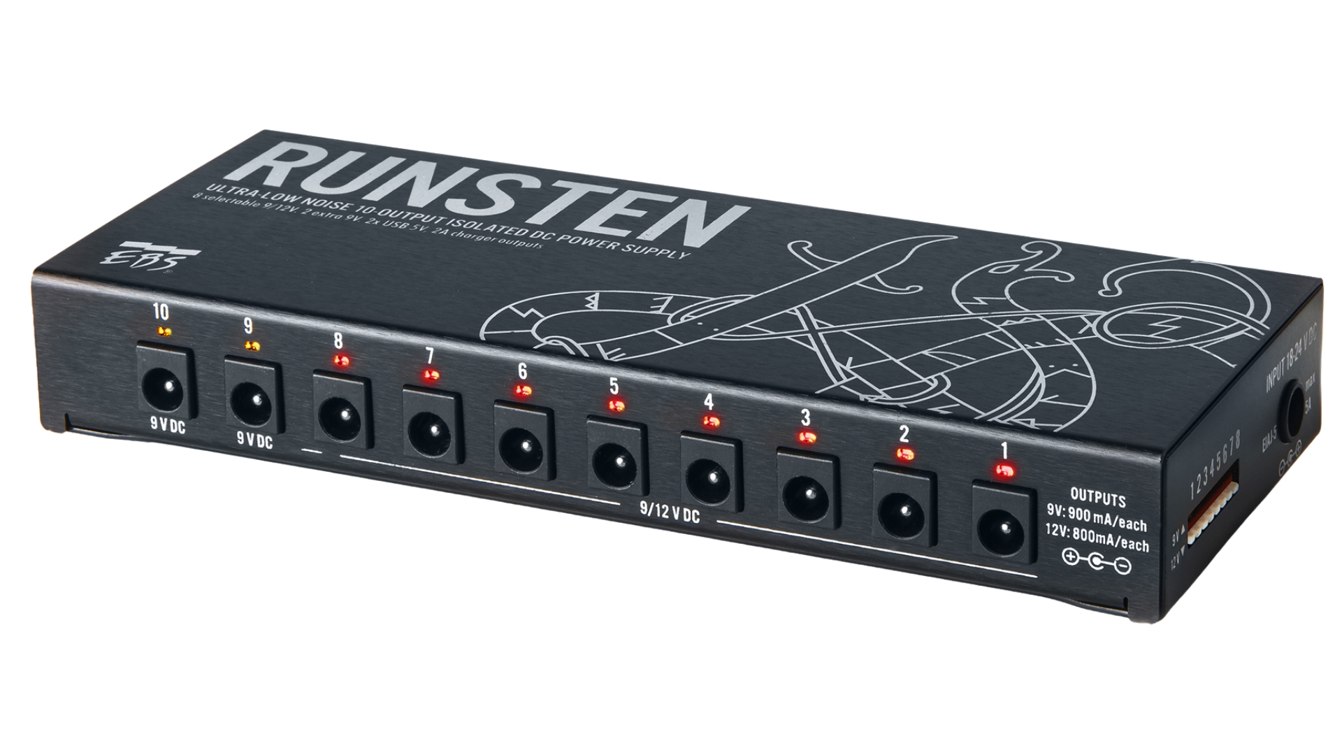 An EBS Runsten pedalboard power supply