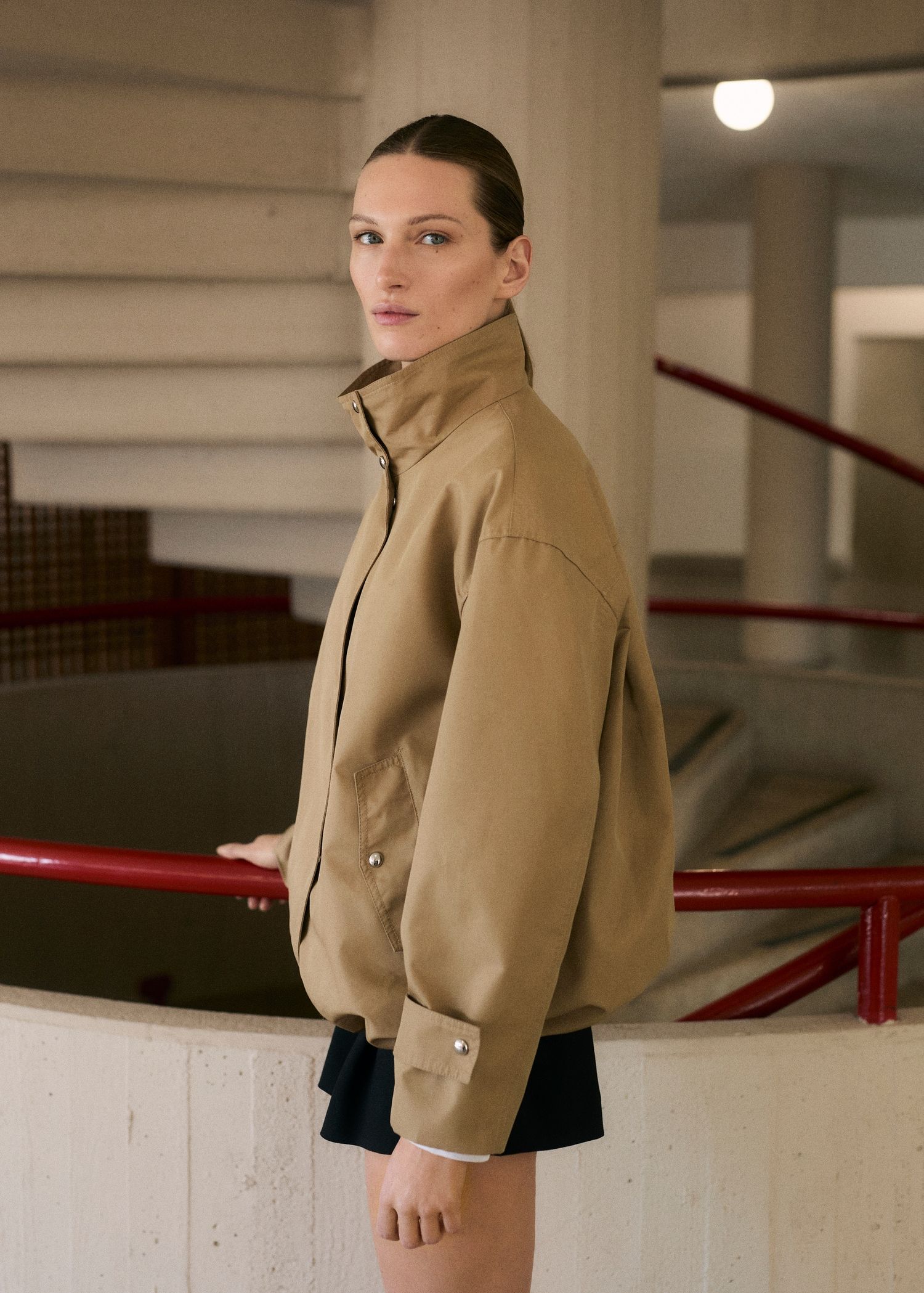 MANGO, Cotton Parka With Gathered Hem0