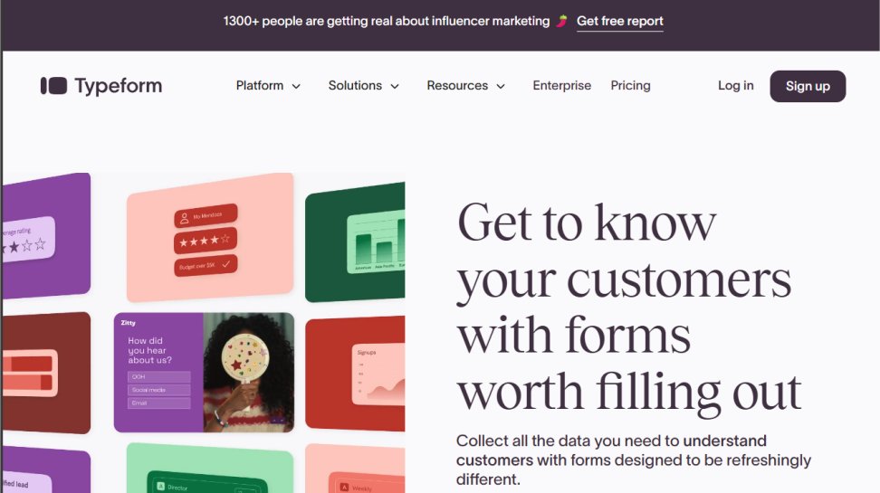 Typeform website screenshot (June 2025).