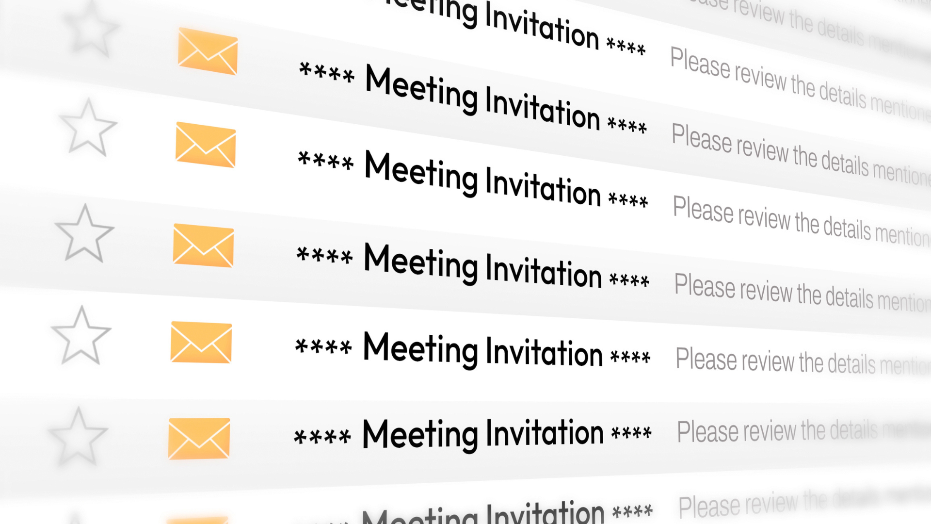 A desktop screen showing multiple meeting invites and calendar invites