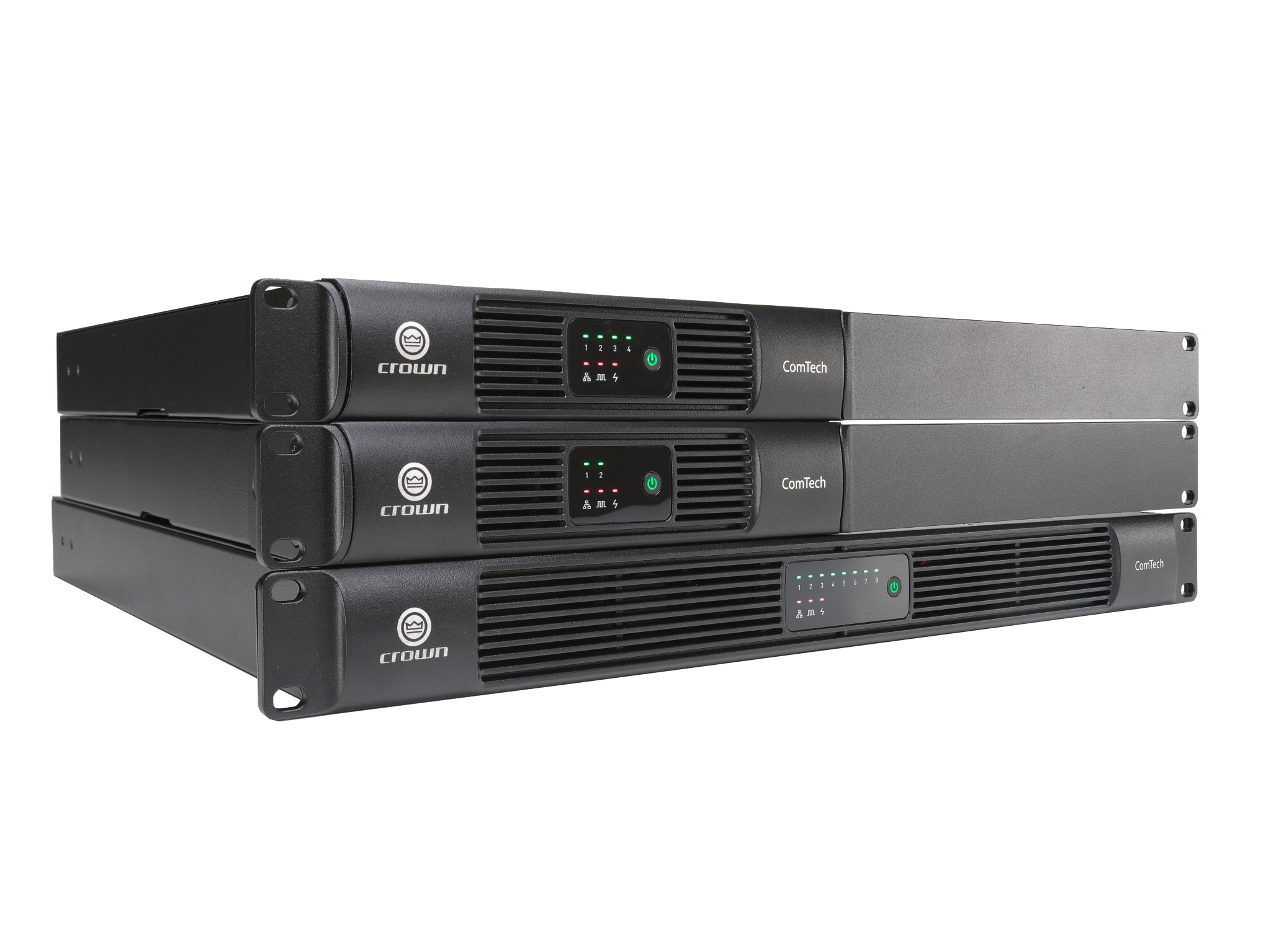 The new Crown CommTech D Series amplifiers.