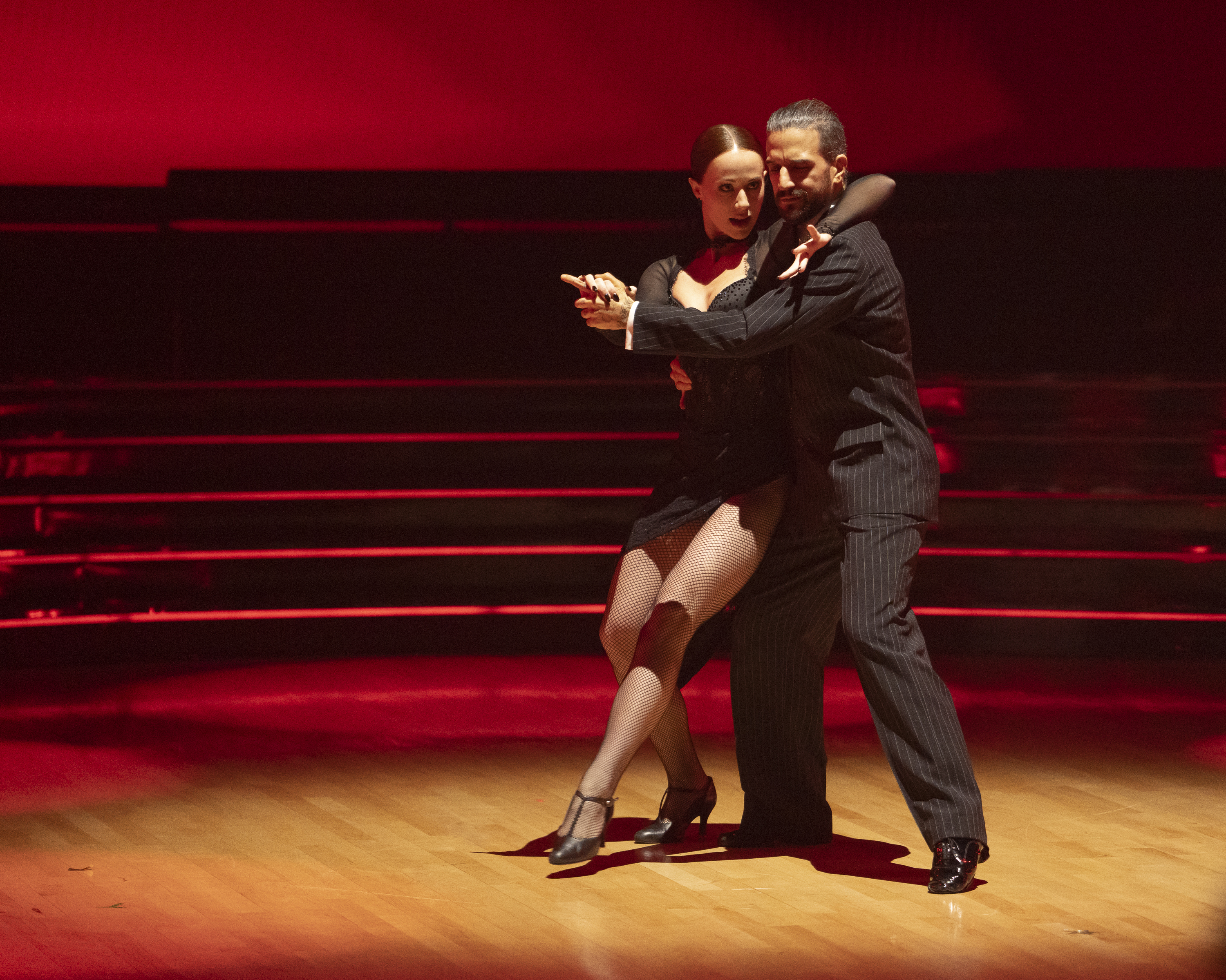 whitney leavitt and mark ballas performing a salsa routine on dancing with the stars season 34