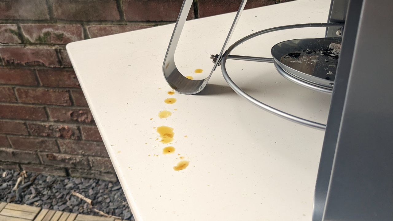 Napoleon NK14 Portable Charcoal Kettle Grill being tested in writer's home