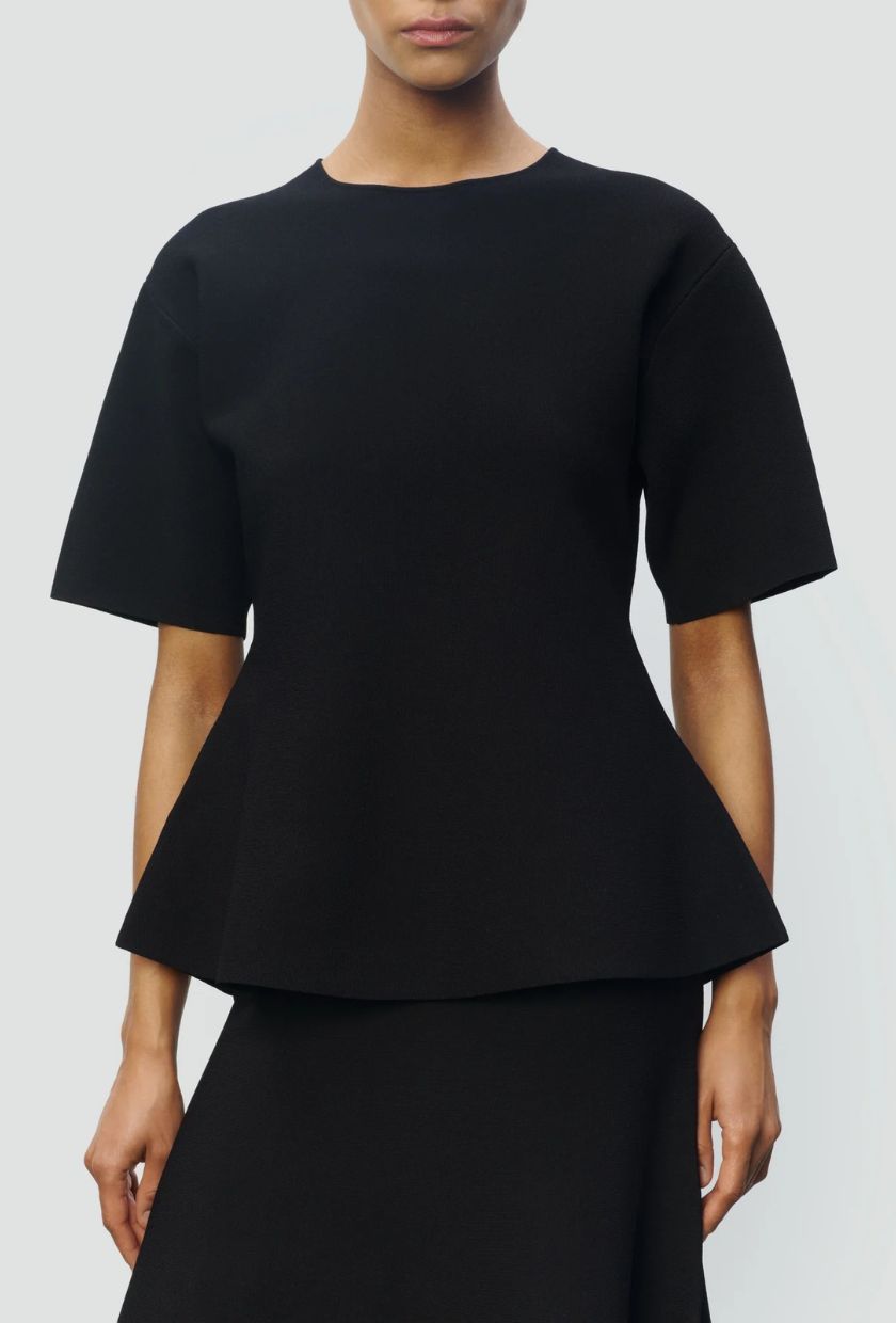 440ME, Silk Viscose Peplum Top