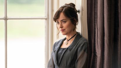 Jane Austen Persuasion: Still from Netflix adaptation starring Dakota Johnson.