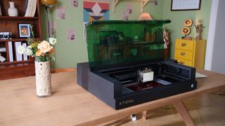 xTool S1; a laser cutter on a kitchen table