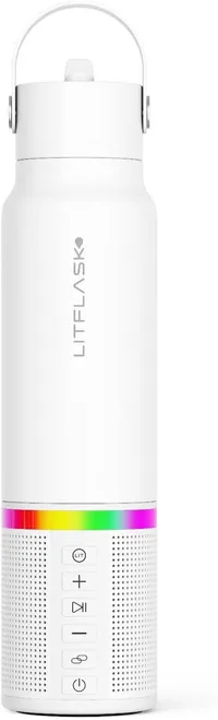 LitFlask Smart Water Bottle with Premium Bluetooth Speaker