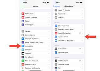 Steps for finding accessibility options in iOS Settings