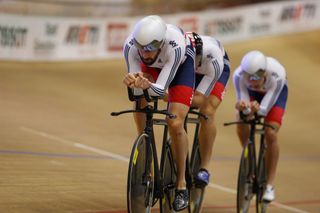 Great Britain's mens team pursuit in the 2015 European Track Championships