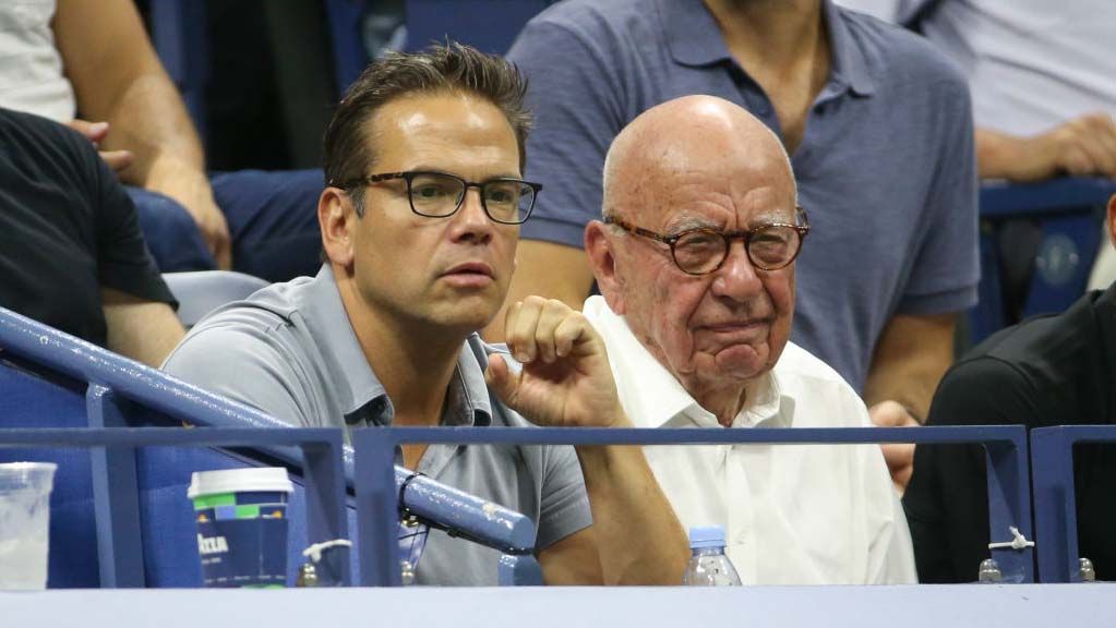 Lachlan Murdoch and Rupert Murdoch at U.S. Open