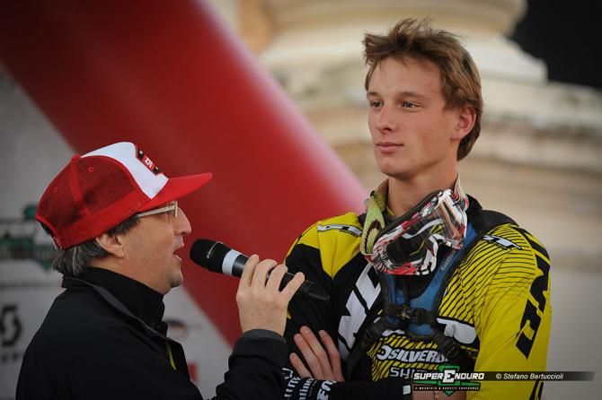 A rider is interviewed