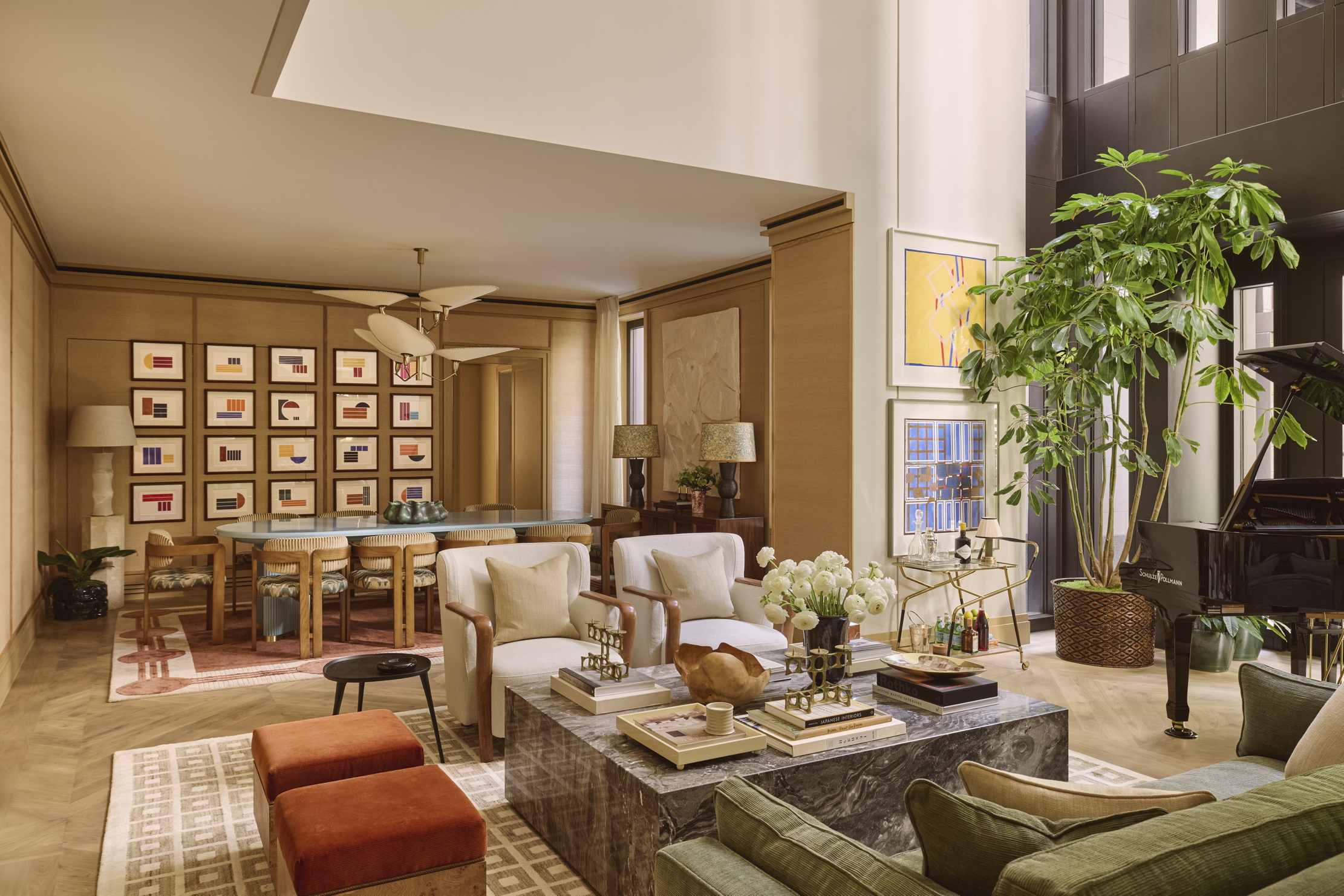 Images of the interiors of the De Rosee Sa duplex at 60 Curzon 