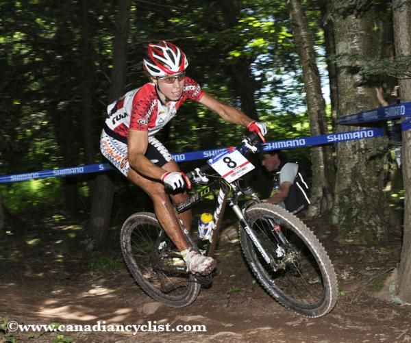 Annika Langvad chases.