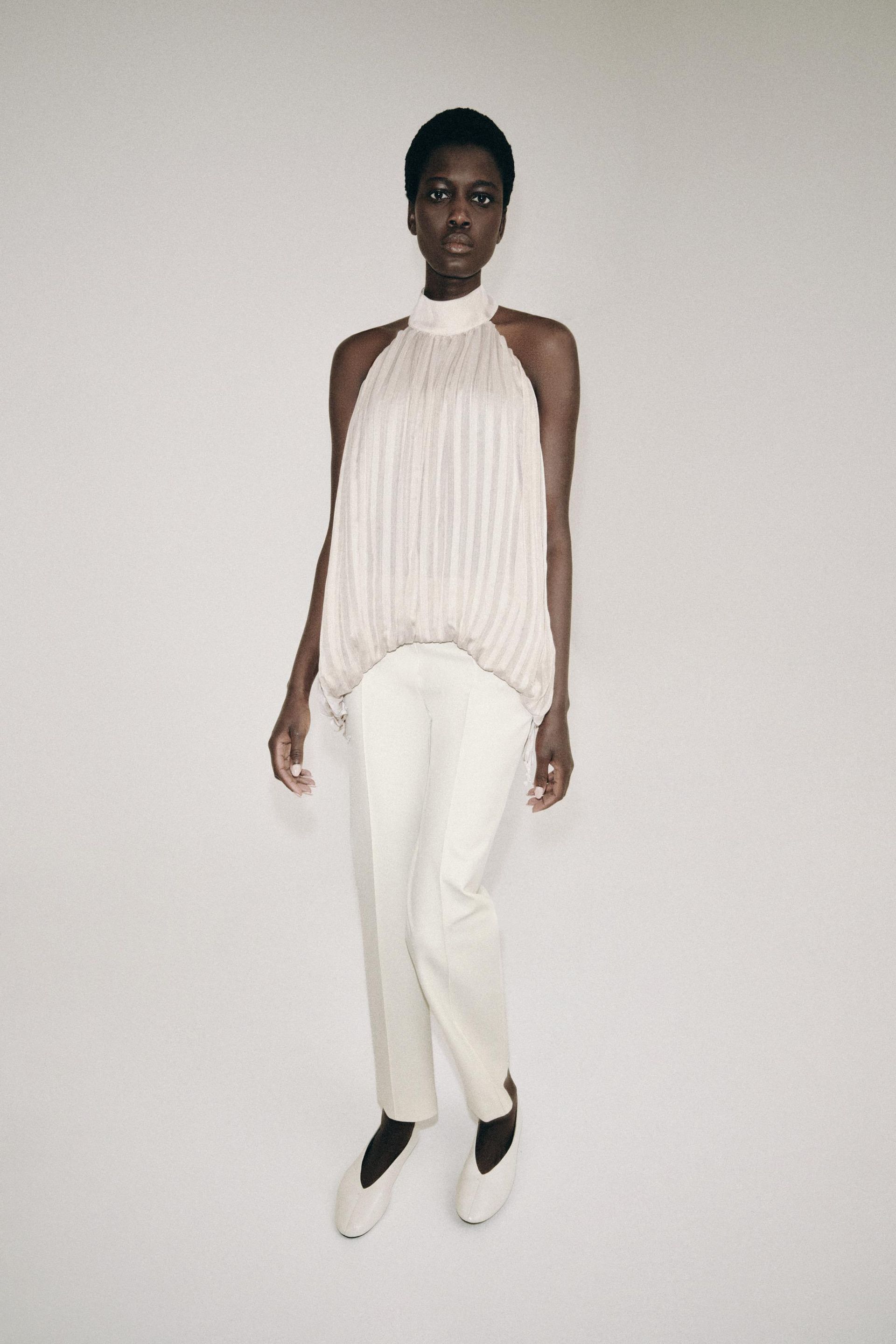Zw Collection Pleated Halter Top
