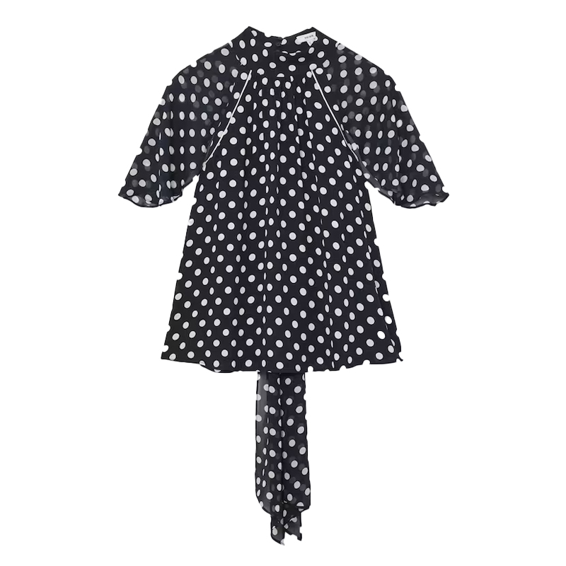 black and white polka dot top Reiss
