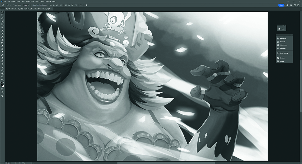 An image from a tutorial on how to paint Big Mom from One Piece