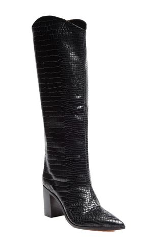 Maryana Pointed Toe Block Heel Knee High Boot