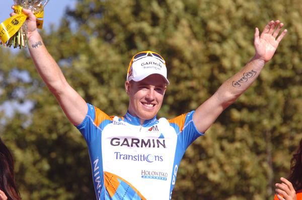 Tyler Farrar (Garmin-Transitions) on the podium