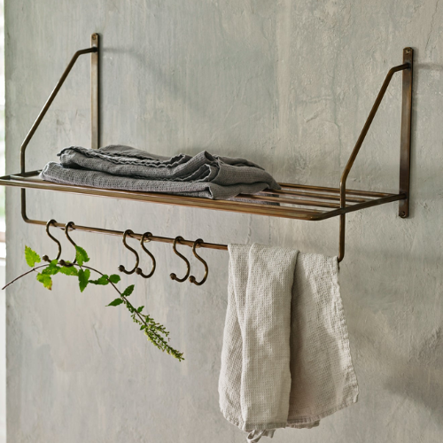 Bilton Towel Rack, Antique Brass
