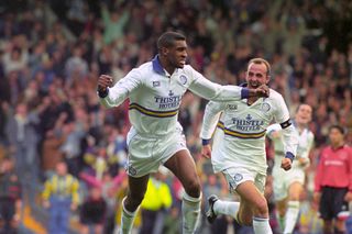 Brian Deane (left) was on target for Leeds