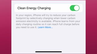 Clean Energy Charging in iOS 16.1