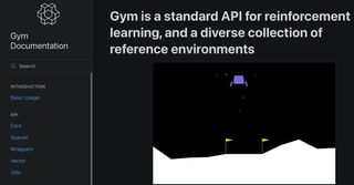 Hjemmesiden til OpenAI Gym er sort og hvit