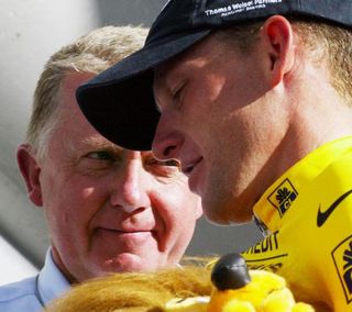 UCI president Hein Verbruggen with Lance Armstrong in 2002