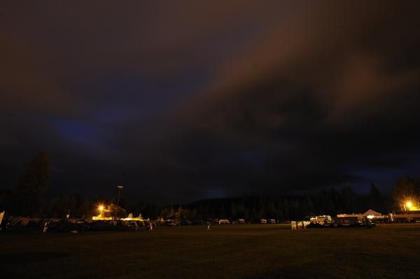 Night falls on the camp