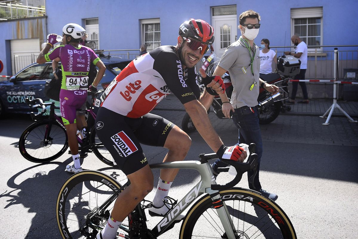 Lotto Soudal’s John Degenkolb is all smiles after having won stage 3 of the 2020 Tour de Luxembourg