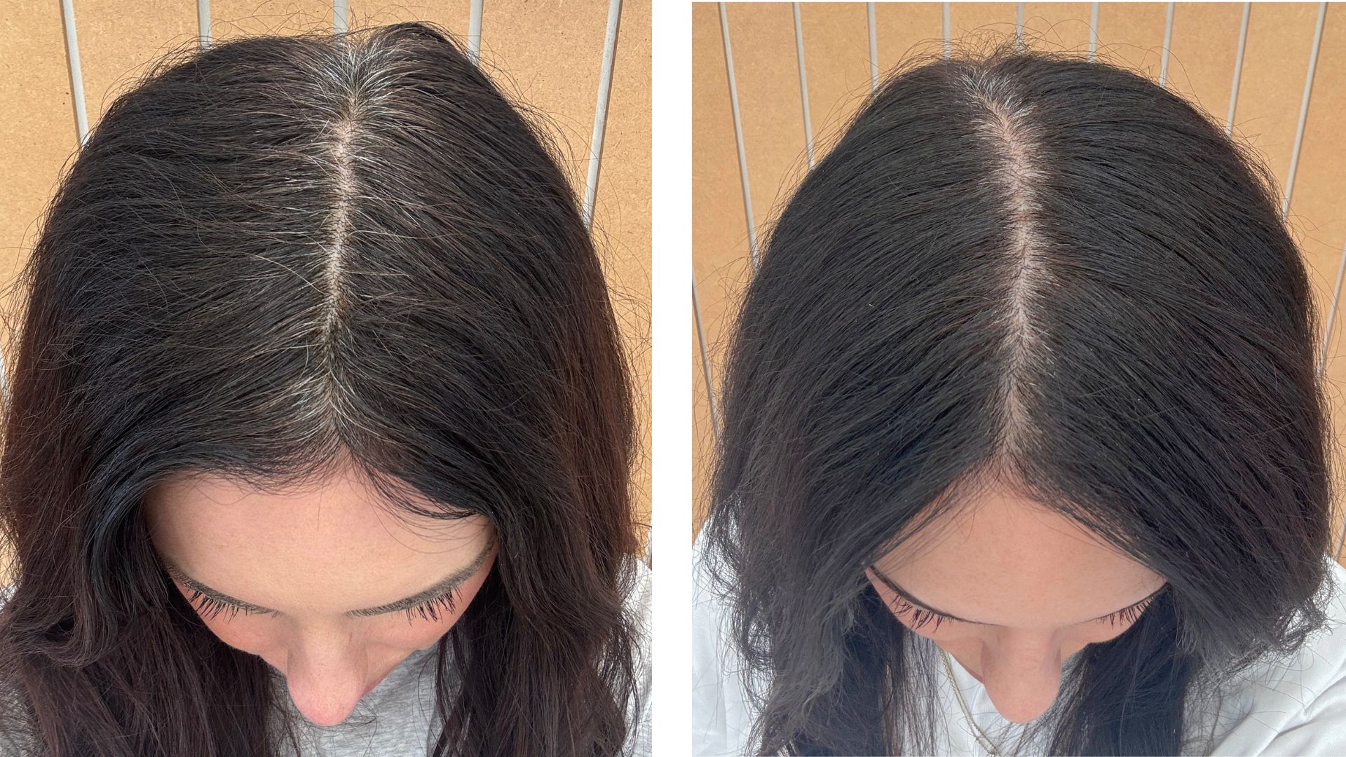 Beauty Editor before and after using the K18 FutureIQ Biomimetic Hair Longevity Serum